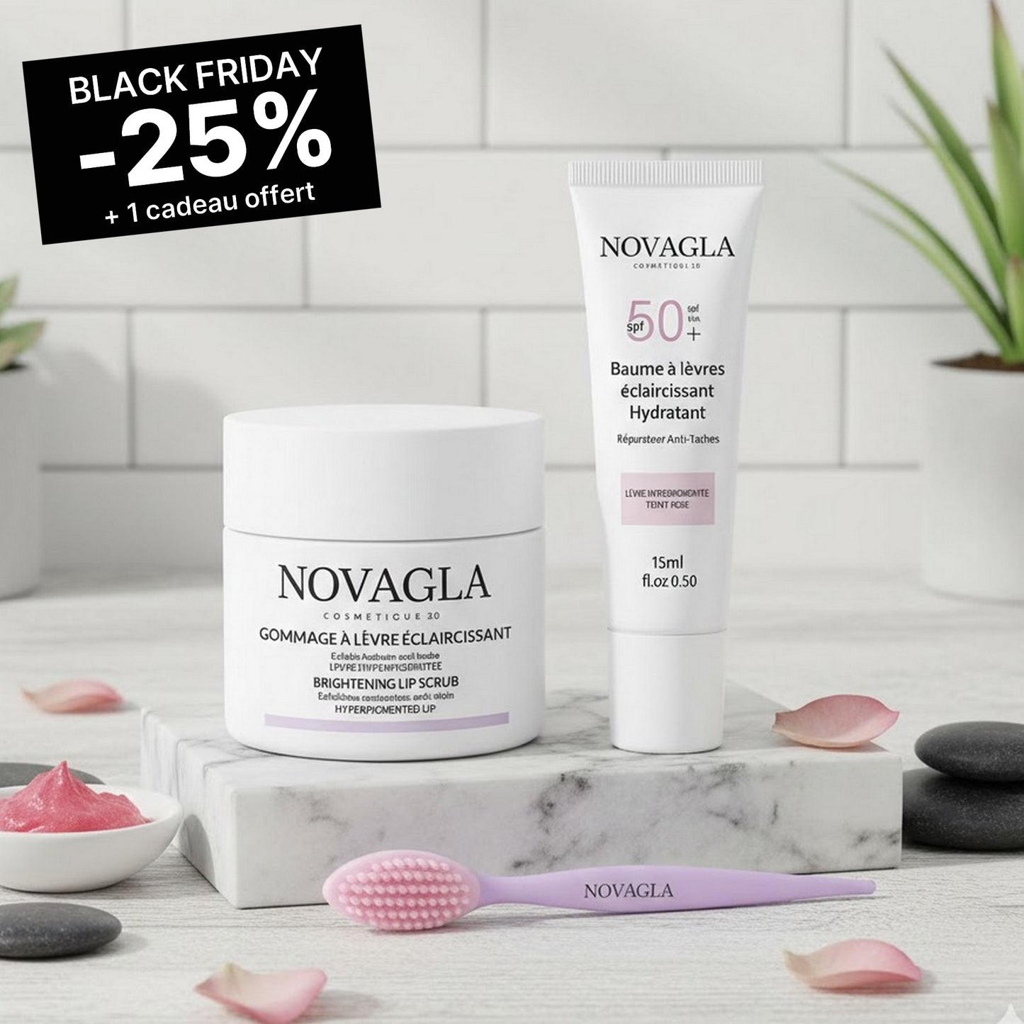 Lumina Pack: Scrub + Lightening Balm + 1 Free Lip Brush