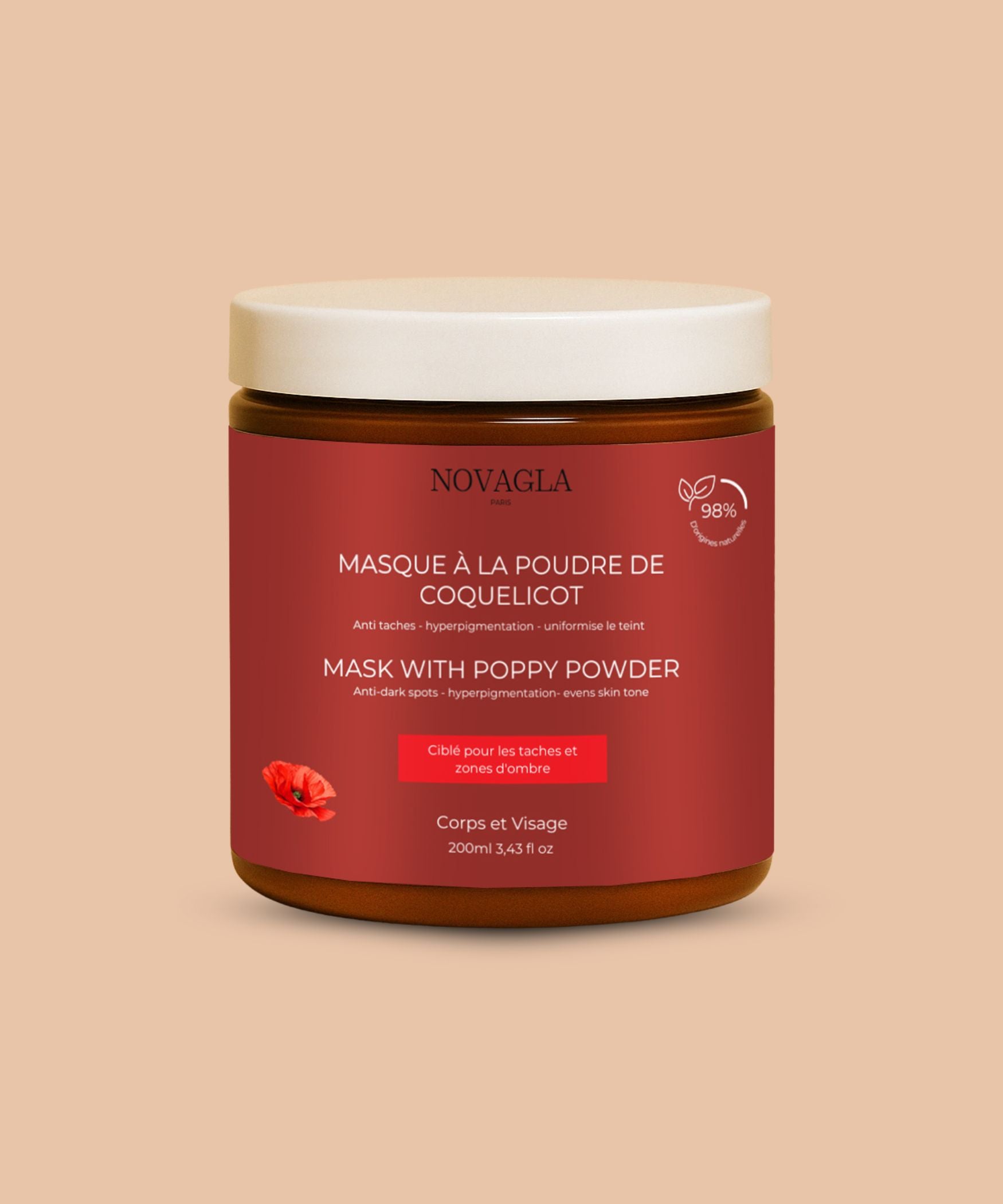 Masque Visage Anti-Tâche à la poudre de Coquelicot