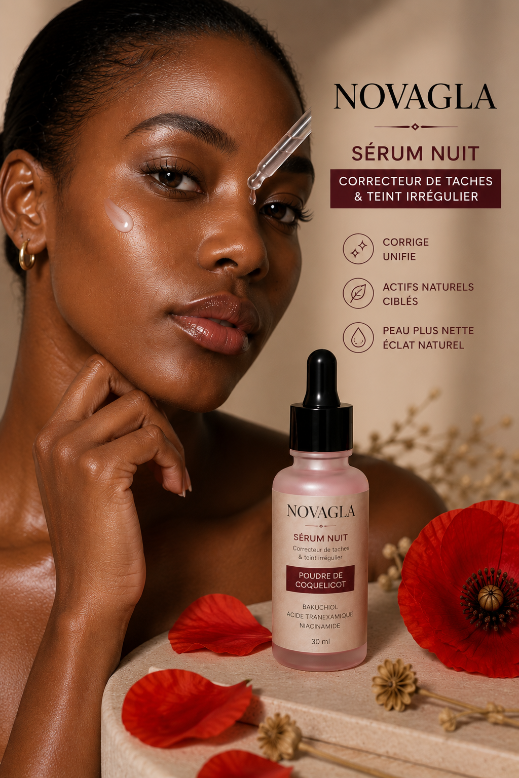 NOVAGLA – Sérum Nuit Correcteur de Taches & Teint Irrégulier – 30ml