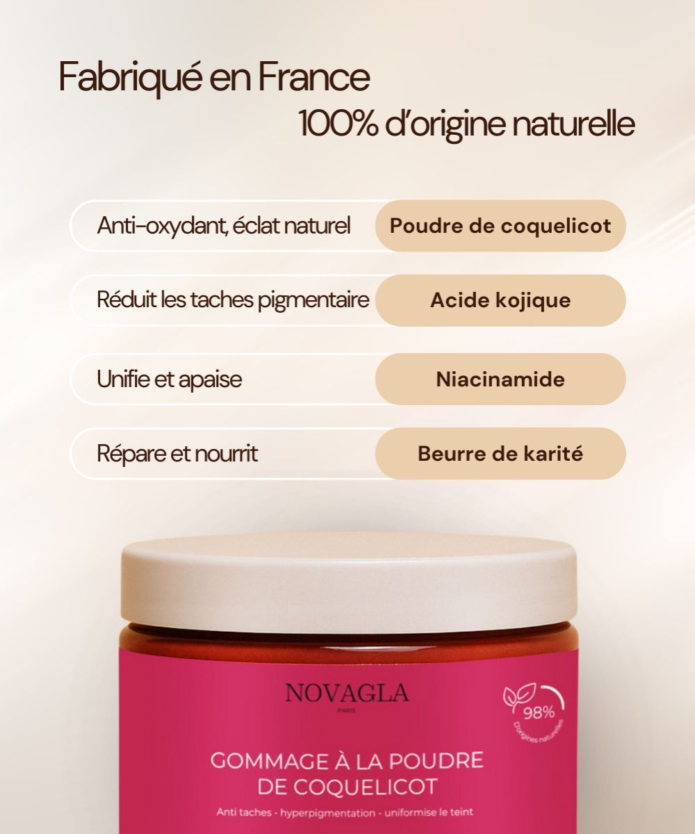 Gommage Anti-Tâche NOVAGLA à la poudre de Coquelicot